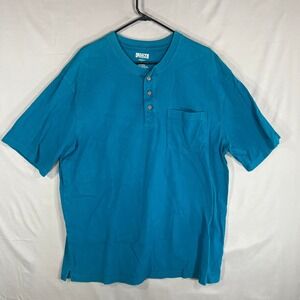 Duluth Trading Henley Longtail T Shirt Mens L Blue Heavyweight Cotton Pocket